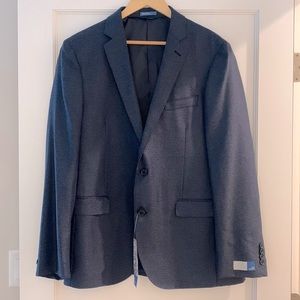 Navy and black houndstooth blazer